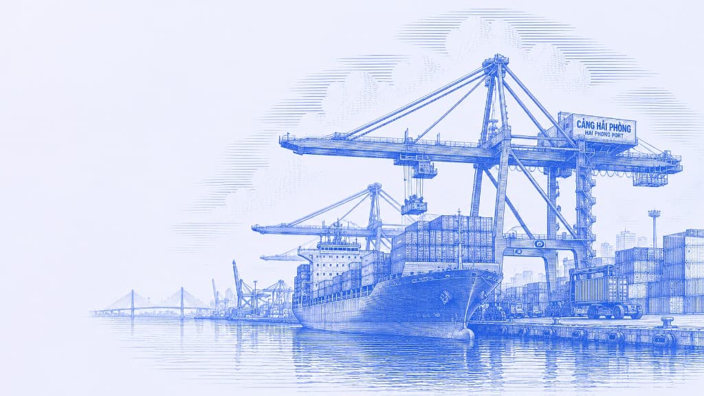 Hai Phong port shipping illustration
