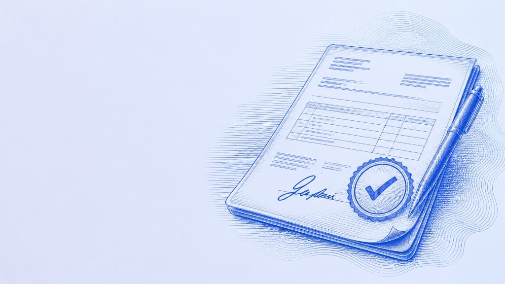 Signed VAT invoice document illustration