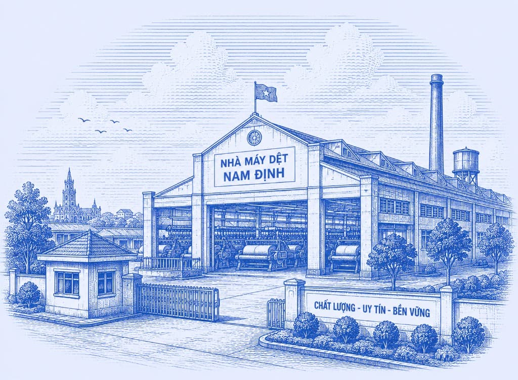 Nam Dinh textile factory illustration